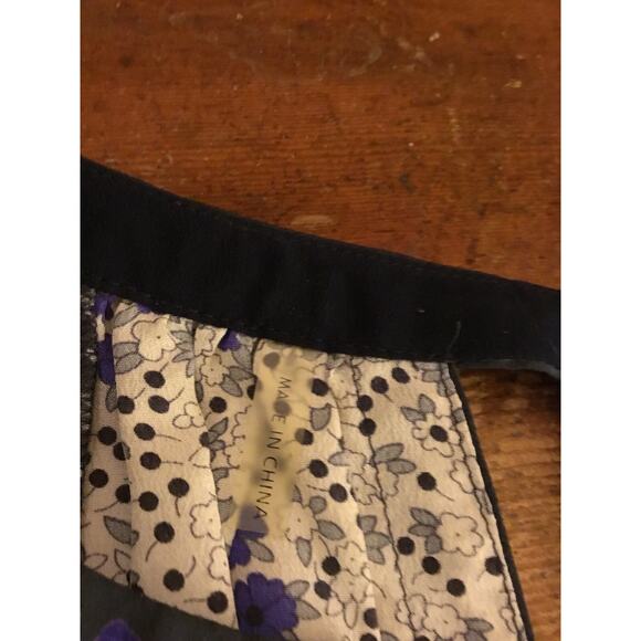 Rebecca Taylor blue White floral silk BoHo 3/4 sleeve Blouse/Top sz 4 - Picture 7 of 7